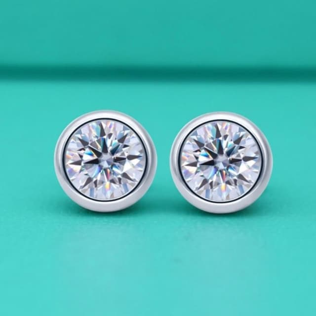 【米蘭精品】現貨+預購 頂級莫桑鑽石耳環925純銀女銀飾(設計泡泡鑲鑽女飾品74lr1)