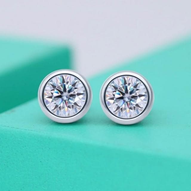 【米蘭精品】現貨+預購 頂級莫桑鑽石耳環925純銀女銀飾(設計泡泡鑲鑽女飾品74lr1)