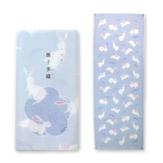 日本 撫子多織 紗布毛巾 34x90cm (兔子;今治毛巾/口水巾/洗臉巾/彌月禮/宮本株式會社)