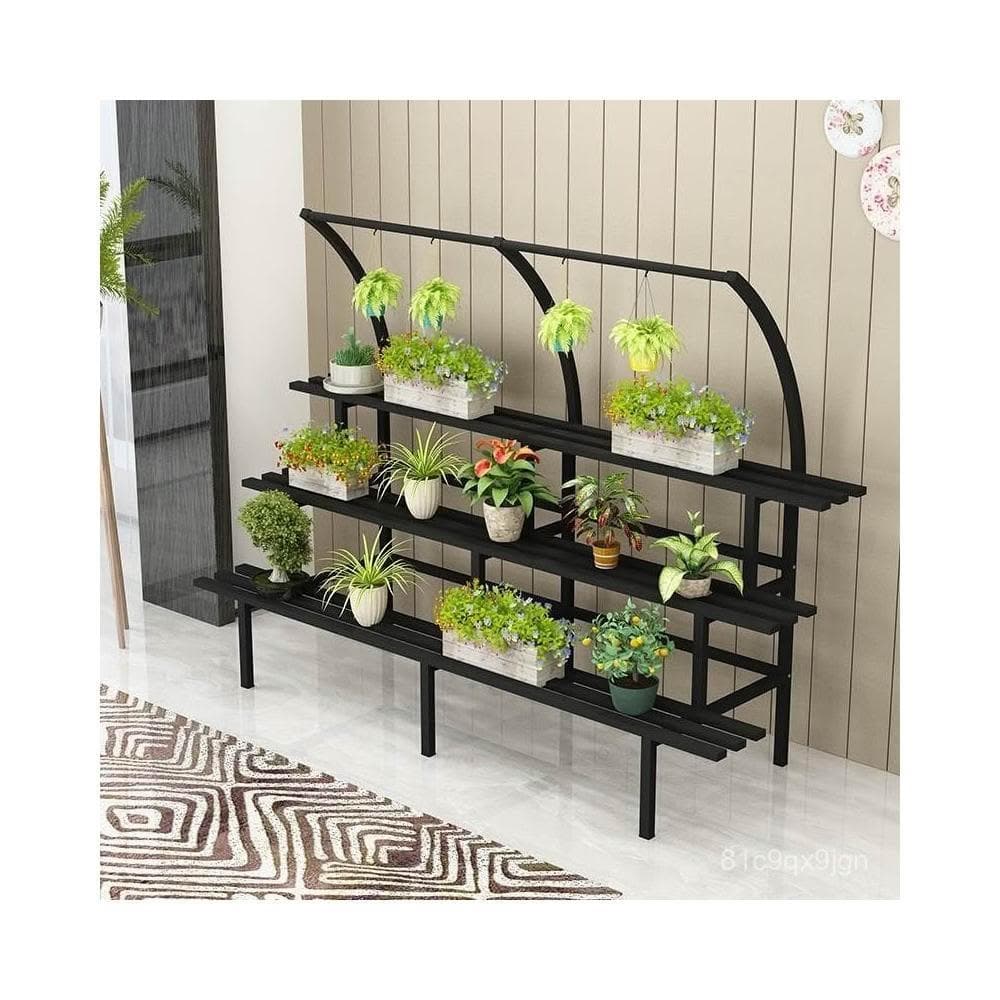 🎉特價下殺 花架 陽臺花架 落地架 新款室內外鐵藝花盆架長方形落地式多層花架陽臺掛式不銹防腐架 植物花架 盆栽架