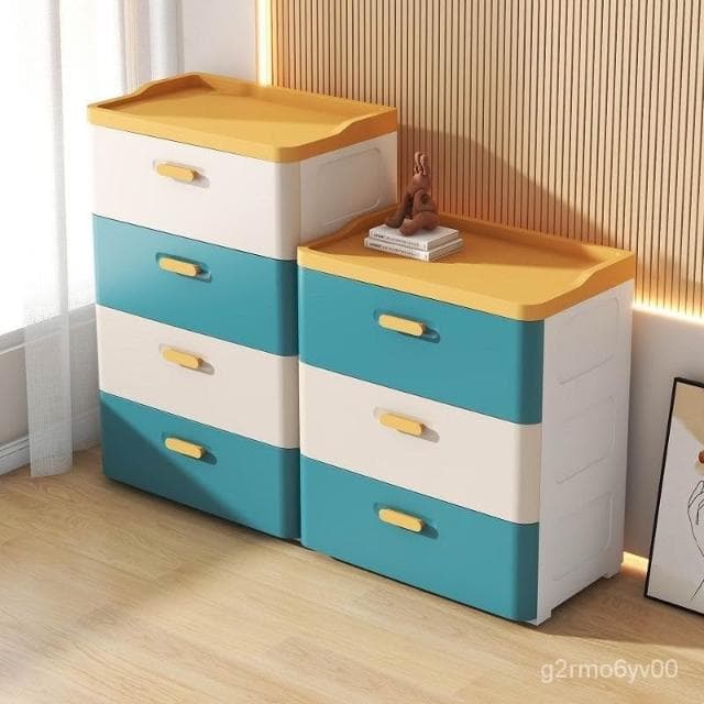加厚收納櫃子抽屜式輕奢塑料置物櫃嬰兒童寶寶衣櫃傢用臥室床頭櫃 收納箱 收納櫃 收納盒 臥室床頭櫃 抽屜櫃  8W