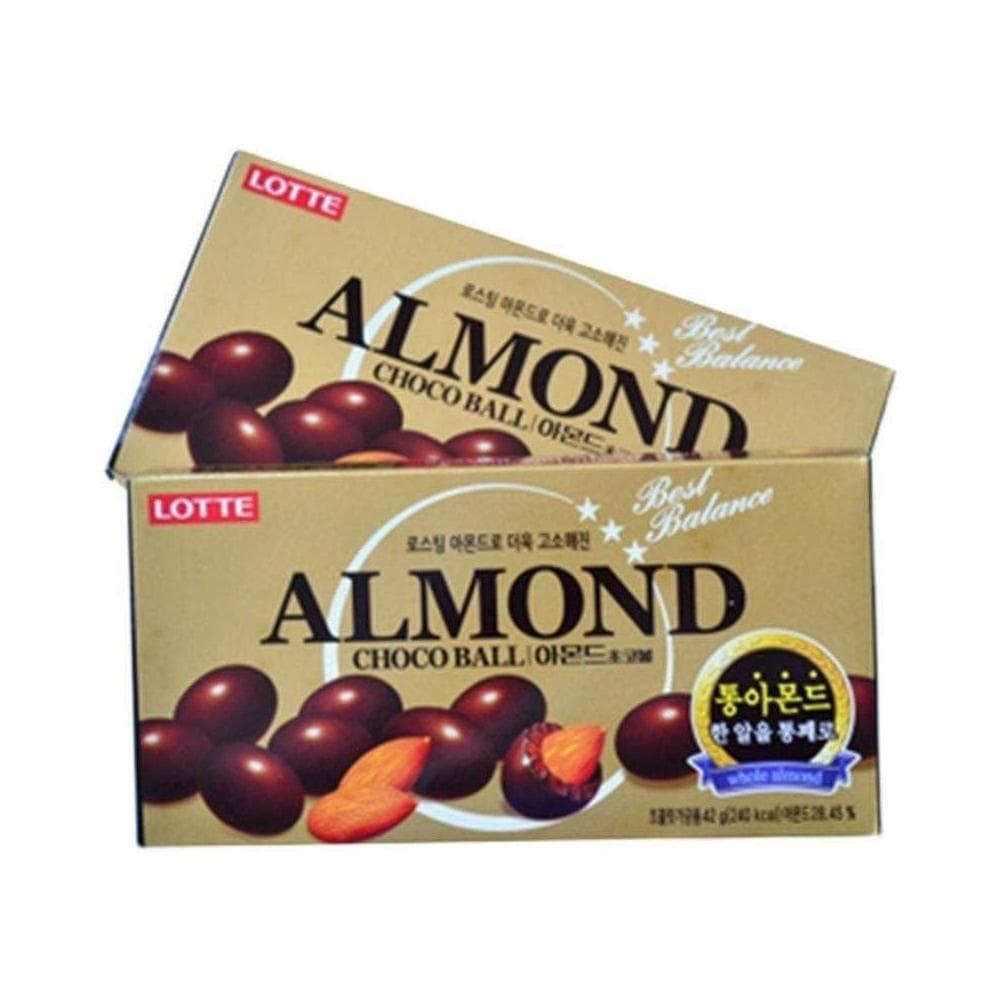 Lucky 韩国乐天扁桃仁巧克力豆46g/盒夹心果仁巧克力盒装KIUY