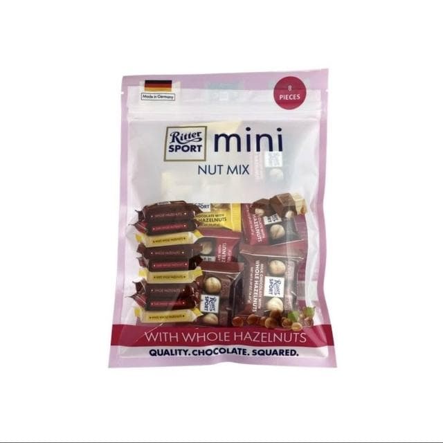 Lucky 巧剋力 德國RitterSport瑞特斯波德雜錦迷你巧剋力果仁袋裝150g零食糖果