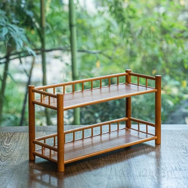 竹木 楠竹 博古架 茶杯架 茶具 收納架 茶桌 置物架 小型 竹製 茶杯架 木杯架 茶壺架 茶架 茶杯放置架