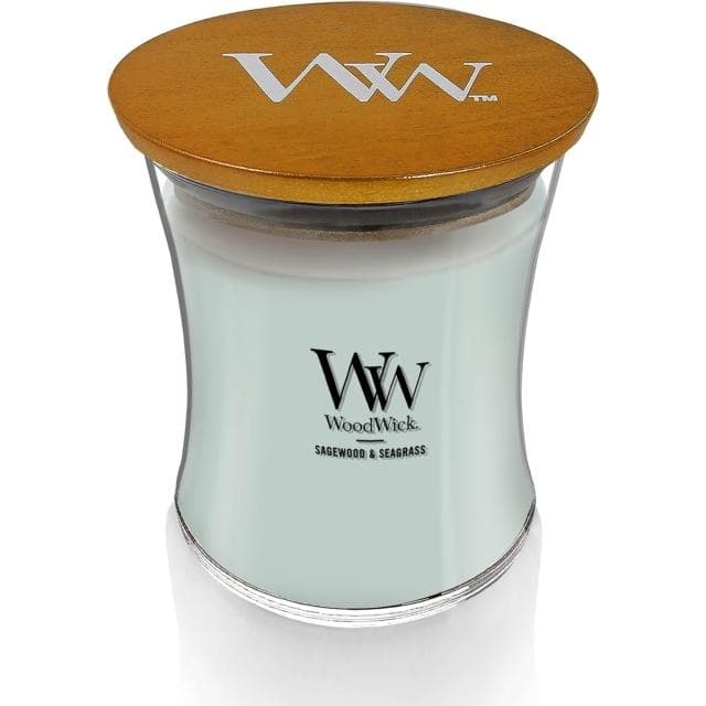【WoodWick】美國WOODWICK 沙漏蠟燭 9.7oz 【鼠尾草木&海草】SAGEWOOD&SEAGRASS 香氛蠟燭