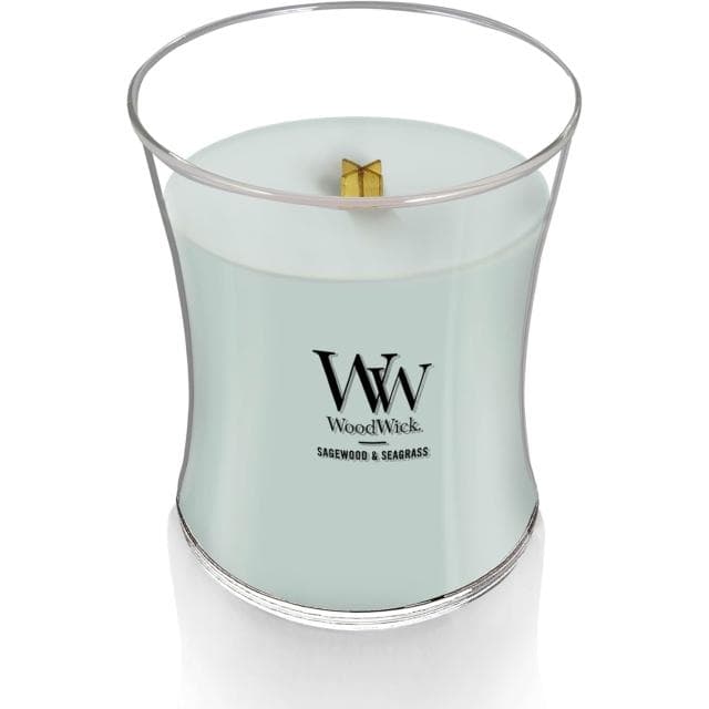 【WoodWick】美國WOODWICK 沙漏蠟燭 9.7oz 【鼠尾草木&海草】SAGEWOOD&SEAGRASS 香氛蠟燭