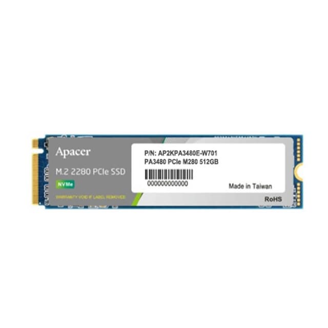 【Apacer 宇瞻】PA3480 M.2 PCIe Gen3 x4 512GB 專業級 SSD 固態硬碟