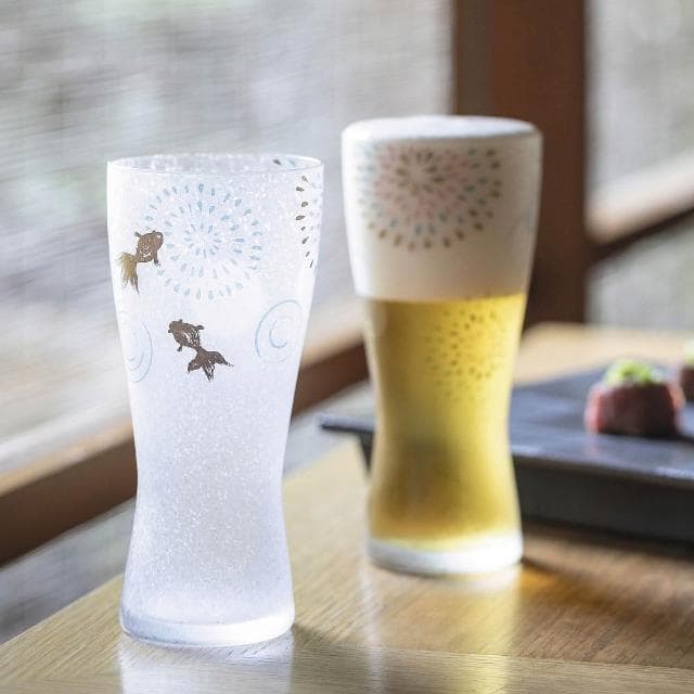 【ADERIA】石塚硝子 花火金魚對杯組 310ml (啤酒杯/玻璃杯/企業採購/商務禮品/婚禮小物)