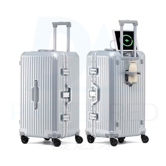 【DW優選家】頂配版 鋁框行李箱30吋 超硬鋁框箱 多功能行李箱 銀色行李箱 商務行李箱 胖胖箱 TSA國際海關鎖