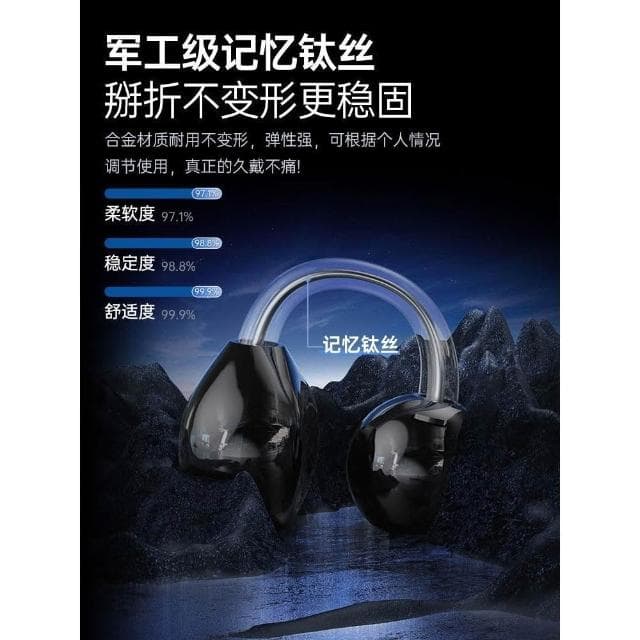 2025新款藍牙耳機氣骨傳導高音質無線久戴不痛不入耳夾開放式