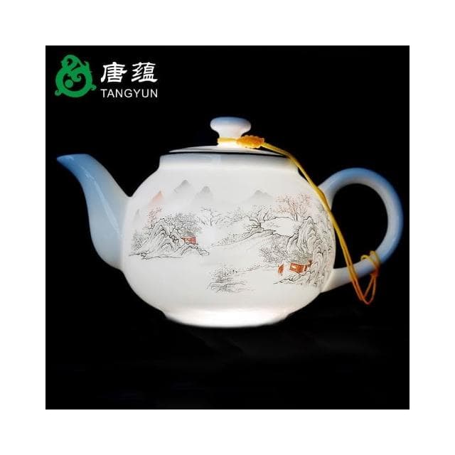 四季風家居 冰種羊脂玉茶壺功夫茶具套組家用辦公室會客陶瓷蓋碗茶杯高級禮盒