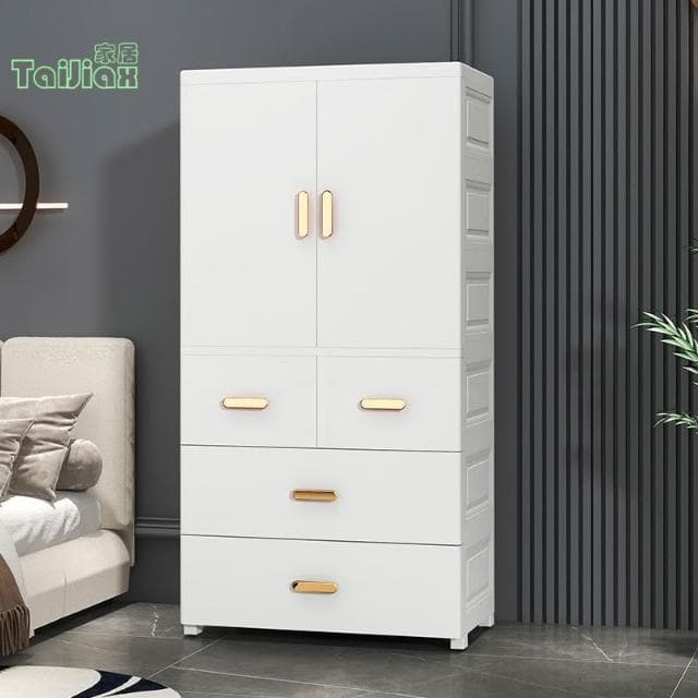 💥💕特大塑料雙開門兒童衣櫃 嬰兒寶寶小衣櫥掛衣櫃 家用臥室簡約收納櫃 置物櫃 儲物櫃 雜物櫃 抽屜櫃 層櫃