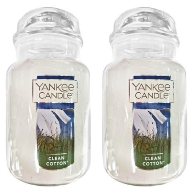 【YANKEE CANDLE】5Cgo🏆YANKee CANDLE香氛蠟燭Clean Cotton清爽棉623克/瓶X2瓶（新舊包裝隨機發貨）KP303