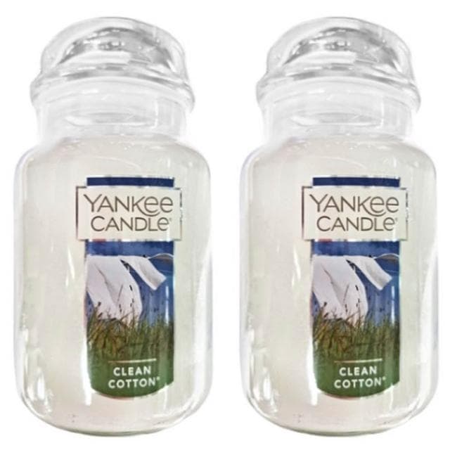 【YANKEE CANDLE】5Cgo🏆YANKee CANDLE香氛蠟燭Clean Cotton清爽棉623克/瓶X2瓶（新舊包裝隨機發貨）KP303