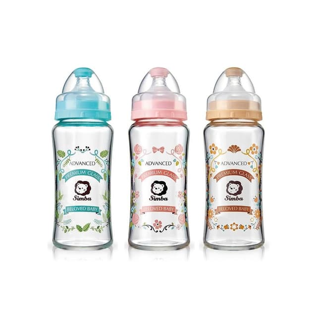【Simba 小獅王辛巴】蘿蔓晶鑽寬口玻璃大奶瓶270ml(多色可選)