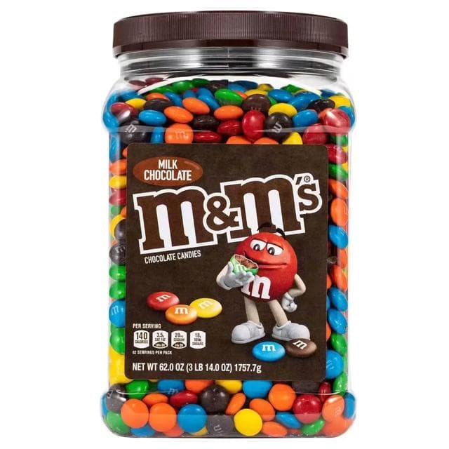 【M&Ms MM巧克力】牛奶糖衣巧克力 1757.7公克/罐 彩色糖殼包覆牛奶巧克力