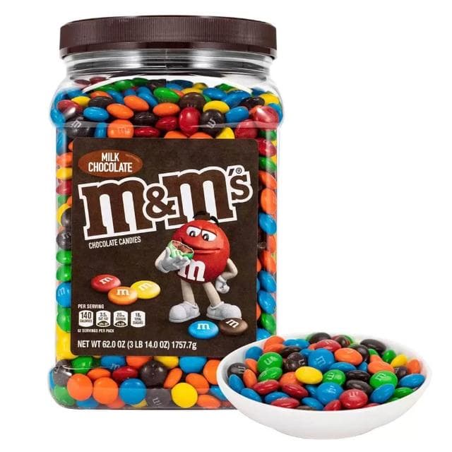 【M&Ms MM巧克力】牛奶糖衣巧克力 1757.7公克/罐 彩色糖殼包覆牛奶巧克力