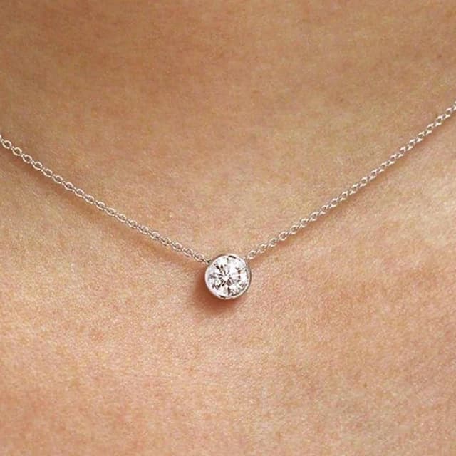 【CReAM】Karina施華洛世奇swarovski水晶鋯石單鑽式項鍊(生日 禮物 送禮 禮盒)