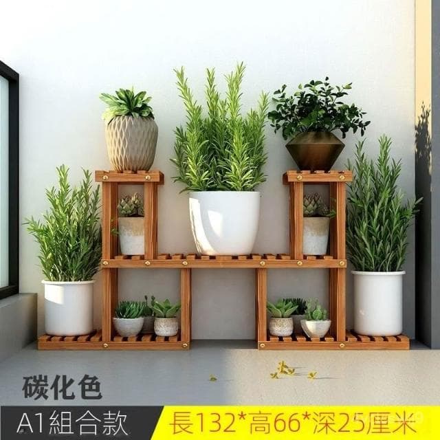 花架 金魚缸架 陽臺綠蘿盆栽架 落地式植物架 客廳花盆多肉特價花架 室內實木客廳落地置物架 花園植物架

