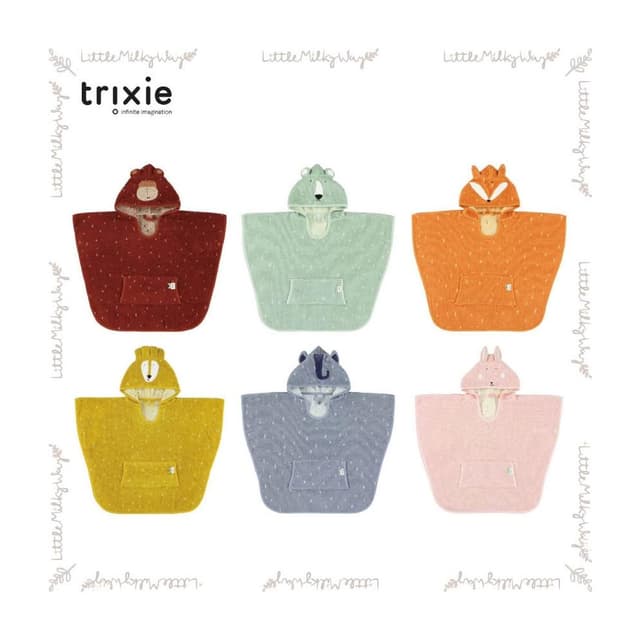 【Trixie 比利時】比利時Trixie - 動物造型有機棉連帽斗篷(多款可選)  彌月禮