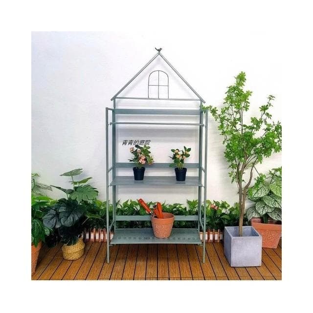 #歐式鐵藝做舊花架戶外花園落地式多層擺放架子陽臺盆栽植物四層架