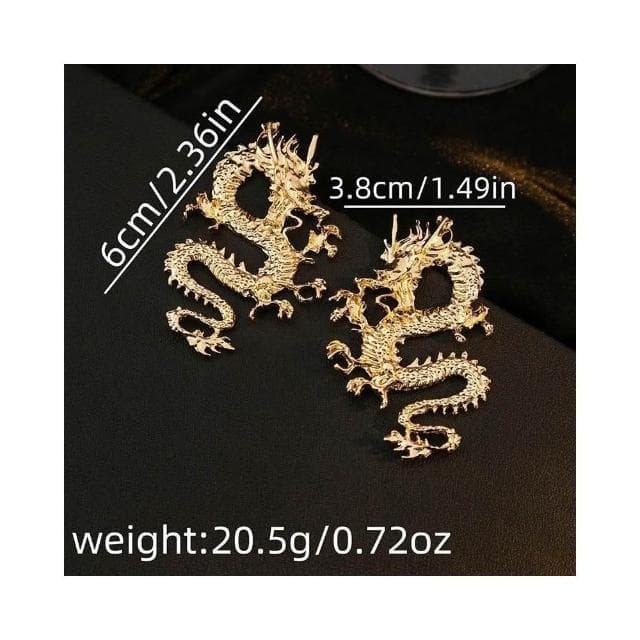 {遇見臻品}BG194中國風龍形耳環霸氣古風耳環新年耳飾喜慶過年耳飾龍飾品歐美時尚流行中國龍耳環個性耳環中國風新中式耳環