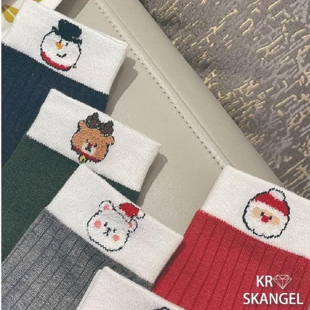 正韓國襪 聖誕襪 節慶襪子 中筒襪 聖誕老人襪 麋鹿襪 白熊襪 小精靈襪 聖誕禮物襪 台灣出貨 台灣賣家