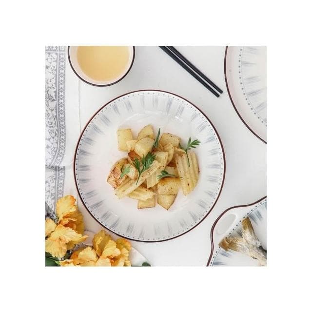 R.H獵戰 陶瓷餐具組 6人32件套禮盒裝 日式簡約碗盤餐具組 (家用碗盤組 家用陶瓷套餐) 佩爾森