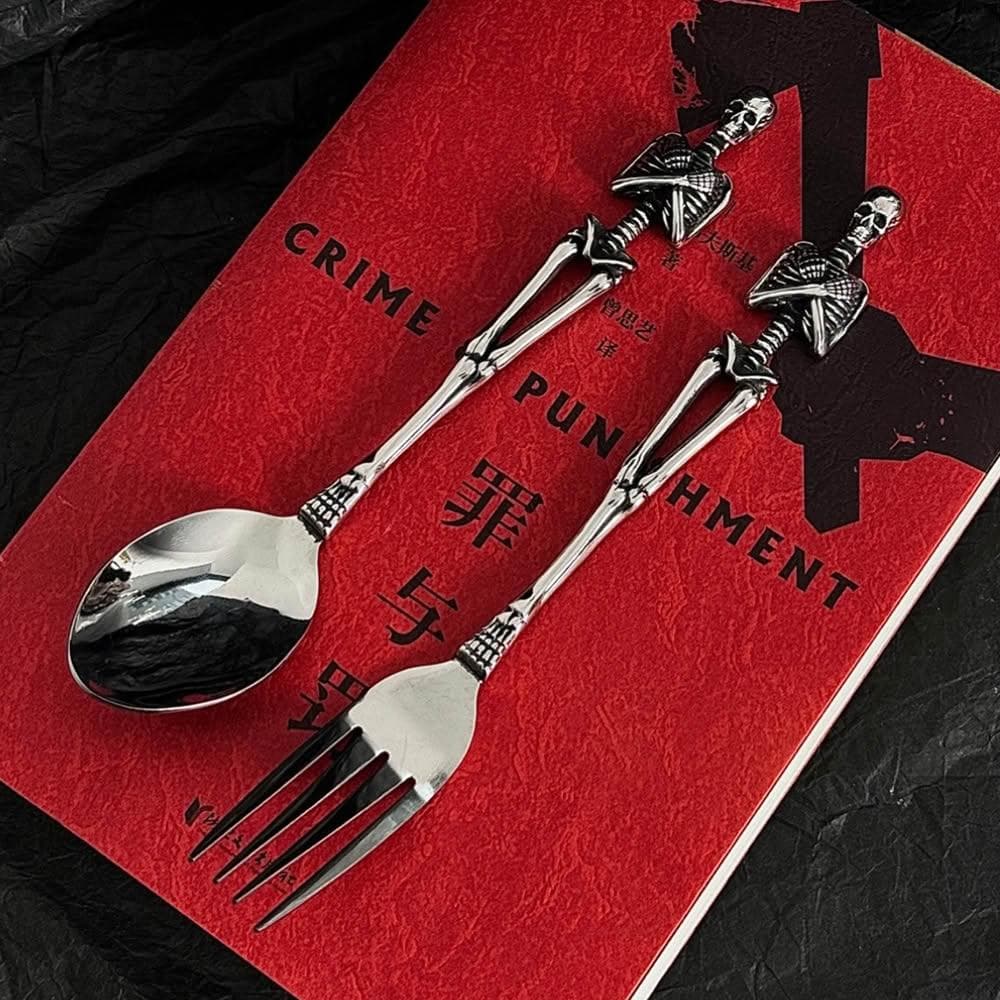 【EMMA SUE】餐具 刀叉 湯匙 美人魚 骷髏頭 環保餐具 西餐餐具 不鏽鋼餐具