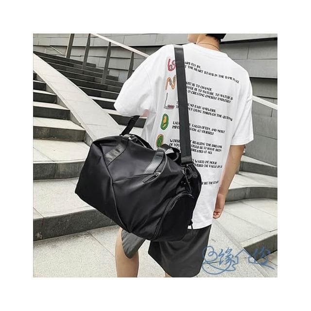 大容量休閒尼龍運動包 旅行袋 側背包 單肩包 情人節禮物【緣份小屋】