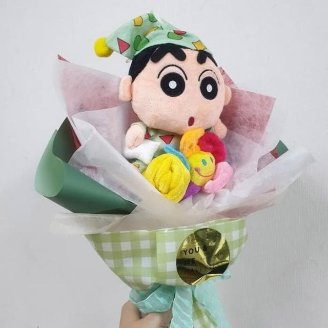 蠟筆小新花束 正版蠟筆小新 娃娃花束 求婚花束 畢業花束 情人節花束 母親節花束 生日禮物 教室節 聖誕節禮物