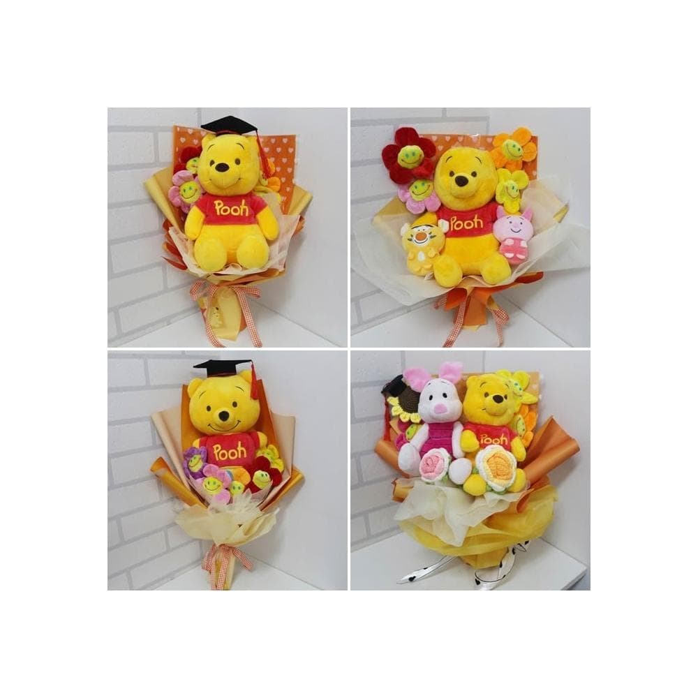 小熊維尼花束 正版小熊維尼 娃娃花束 求婚花束 畢業花束 情人節花束 母親節花束 生日禮物 教室節 聖誕節禮物