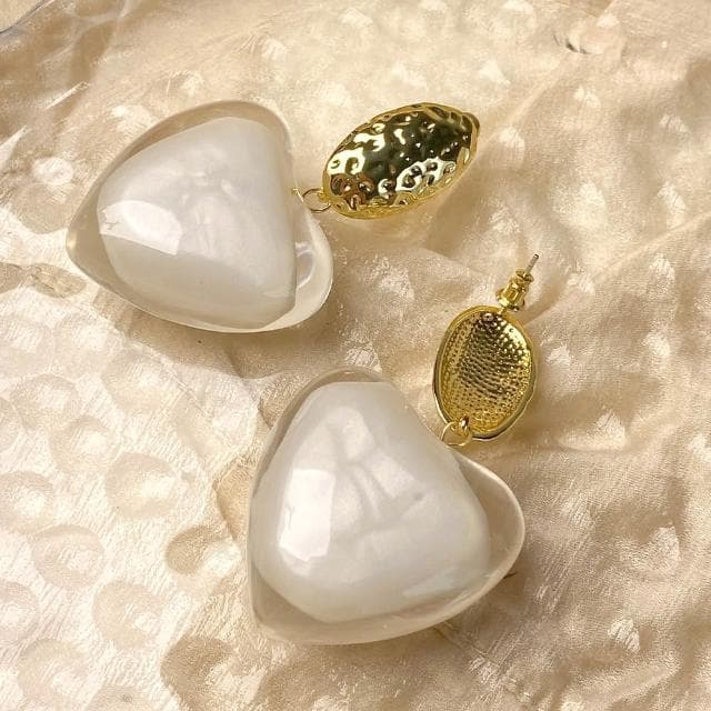 【LEESA】垂墜耳環\吊墜\高級感\耳環\愛心耳環\飾品\百搭\女生耳環\