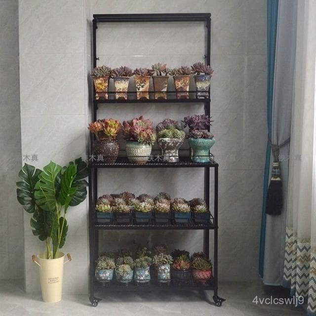 室內陽臺多肉花架可掛補光燈專用多層日式塊根植物架盆栽花盆架子 可定制