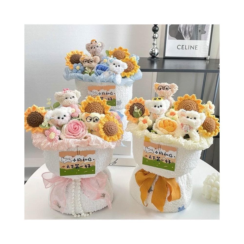 扭扭棒可愛小狗玩偶花束手工成品七夕情人節送女生的生日禮物閨蜜