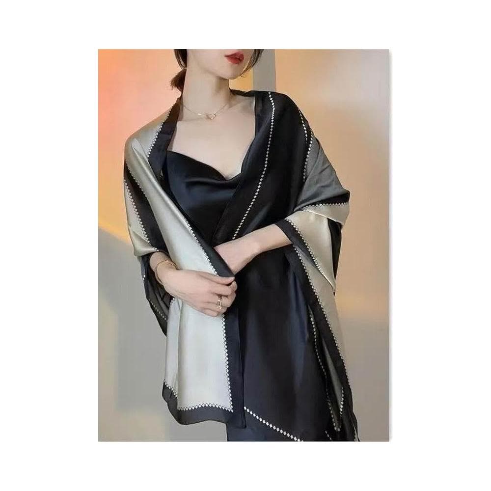 🎗飾間首飾鋪 杭州絲巾女長披肩百搭旅遊防曬沙灘巾春秋模擬絲時尚圍巾