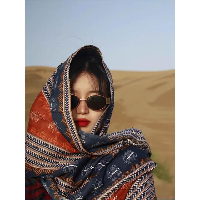 🎗飾間首飾鋪 新款民族風披肩女外搭雲南新疆西北旅遊草原沙漠防曬頭巾絲巾圍巾