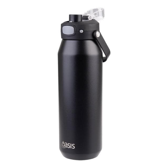 Oasis 三層陶瓷彈蓋保溫瓶 1000ml (霧黑;保溫杯/水壺/水瓶)