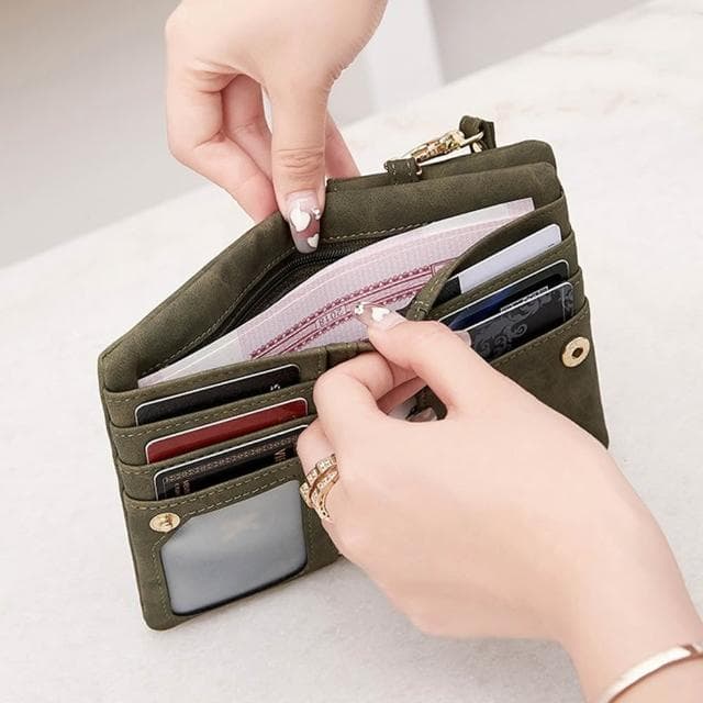 【MoonDy】錢包 女短夾 多卡位錢包 拉鍊短夾 零錢包 短款皮夾 零錢袋