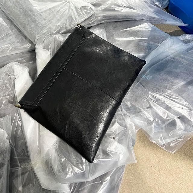 高品質斜挎公文包大容量簡約單肩斜挎手拿文件包手抓包信封包質感公事包商務手拿包編織手抓包手機腋下包男女多夾層手提包禮物包
