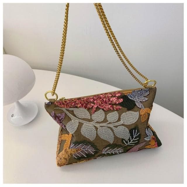 高級感亮片晚宴包刺繡手拿包小眾包包女士信封包質感公事包商務手拿包編織手抓包手機腋下包男女信封包多夾層大容量手提包禮物包
