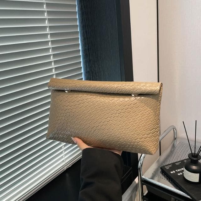 石頭紋手拿包包純色高質感休閑大容量手抓包信封包時尚質感公事包商務手拿包編織手抓包手機腋下包男女信封包多夾層手提包禮物包