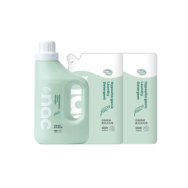 【nac nac】低敏親膚嬰兒洗衣精1罐+2補充包(嬰兒洗衣精/洗衣補充包)