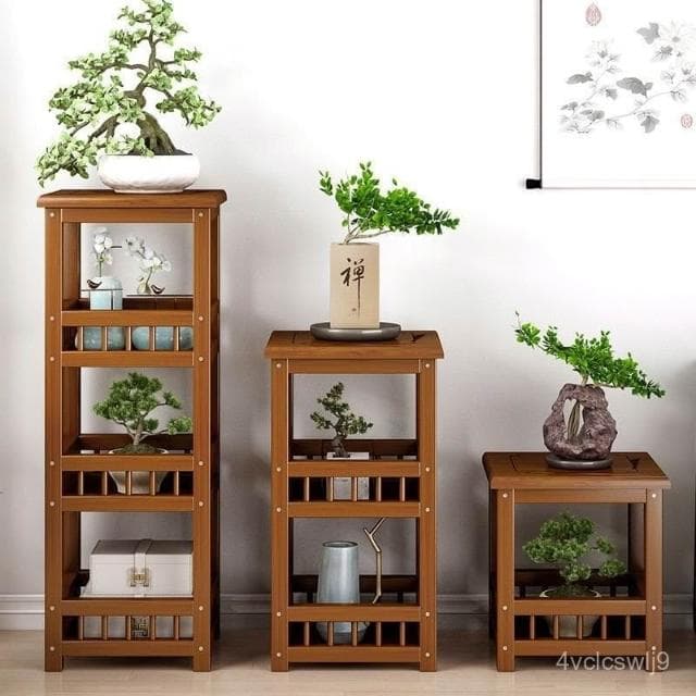 實木客廳落地式置物簡約現代多層陽臺多肉綠蘿花臺室內裝飾 花盆 花架 花架 實木花架盆栽架 多肉植物架 陽臺花架