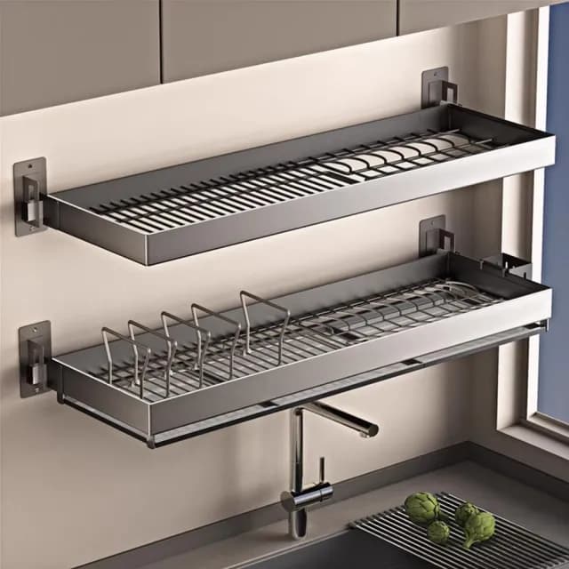 【MatsuTa 松太】碗碟瀝水架 304不鏽鋼 廚房壁掛式 碗盤碗架 碗筷收納置物架 碗筷瀝水架 餐具收納架