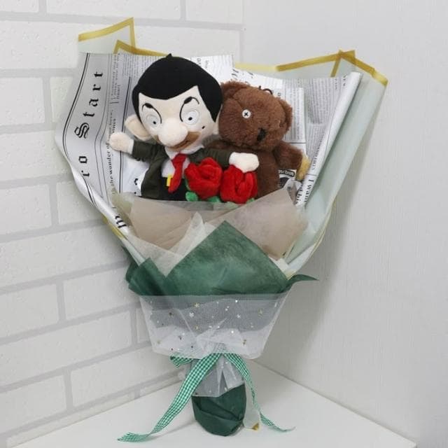 豆豆先生花束 正版豆豆先生 Buddy熊 泰迪熊 豆豆熊娃娃 娃娃花束 畢業花束 生日禮物 情人節禮物