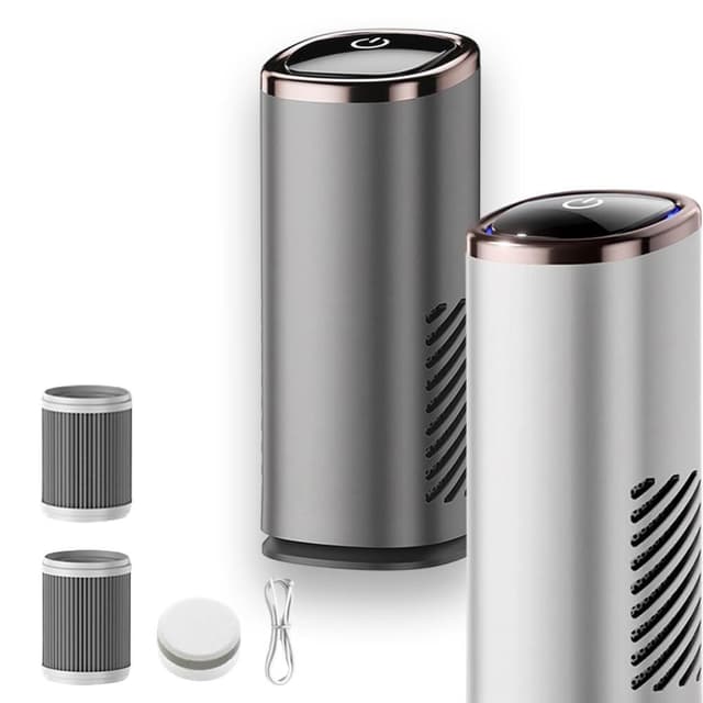 YIZ 車載空氣凈化器 除二手煙異味 香薰功能（三檔調節 H13級HEPA濾芯 負離子凈化 USB便攜式）