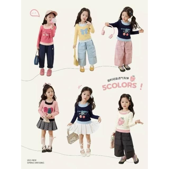 【Arbea】童裝女寶寶假兩件長袖t卹秋裝新款嬰兒童洋氣上衣潮秋T【C1240】