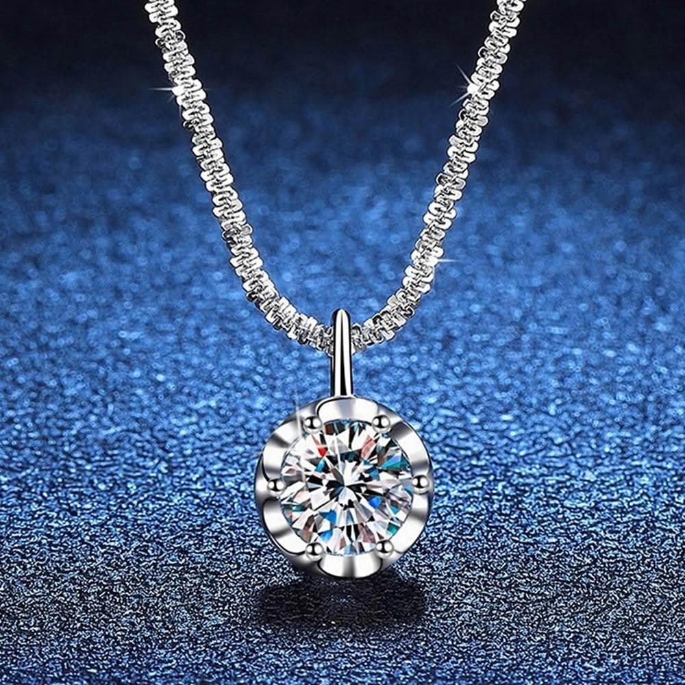 【巴黎精品】現貨+預購 頂級莫桑鑽石項鍊925純銀女項鍊項鏈鎖骨鏈情人節禮物-1克拉閃耀皇冠女飾品a1kv1