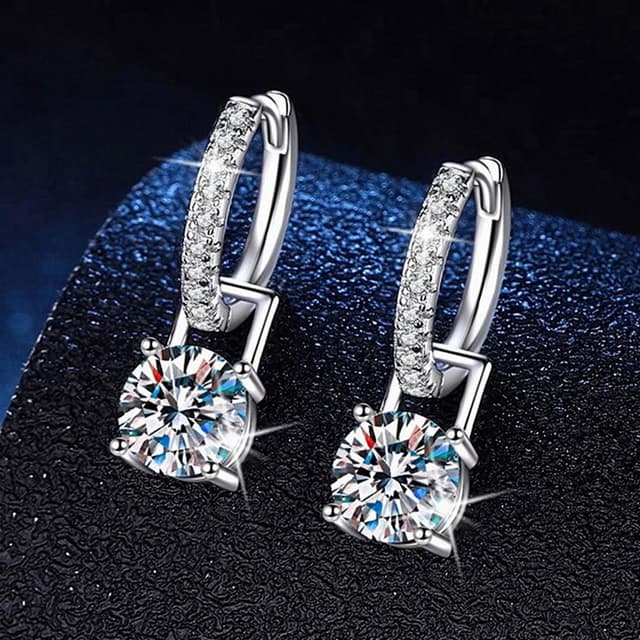 【巴黎精品】現貨+預購頂級莫桑鑽石耳環925純銀耳環女耳針銀飾情人節禮物-2克拉一款兩戴高級女飾品a1kv10